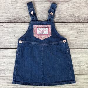 Vintage 1990s Big Smith Kids Flower Print Denim Dress